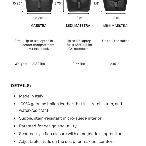 Senreve Black Midi Maestra Bag with Structured Design. Like bee - Picture 5 of 15